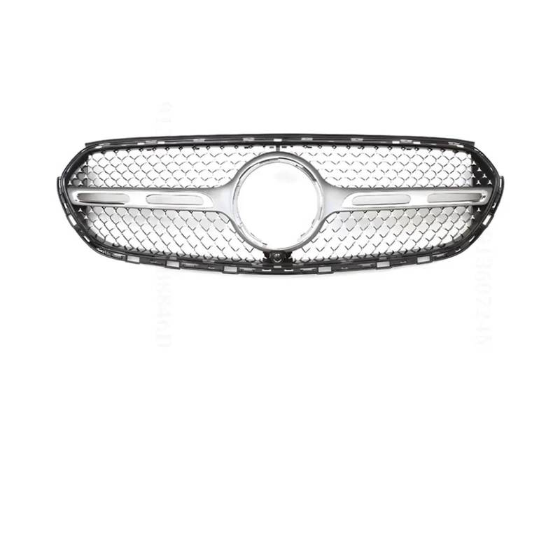 Front Kühlergrille Frills Für Benz Neu Für GLC Für X254 2022 2023 2024+ GT Diamond Style Frontkühlergrill Einlassgitter Mesh Grill Tuning Zubehör Frontstoßstangenmaske(DM Silvery) von Mtuqvma