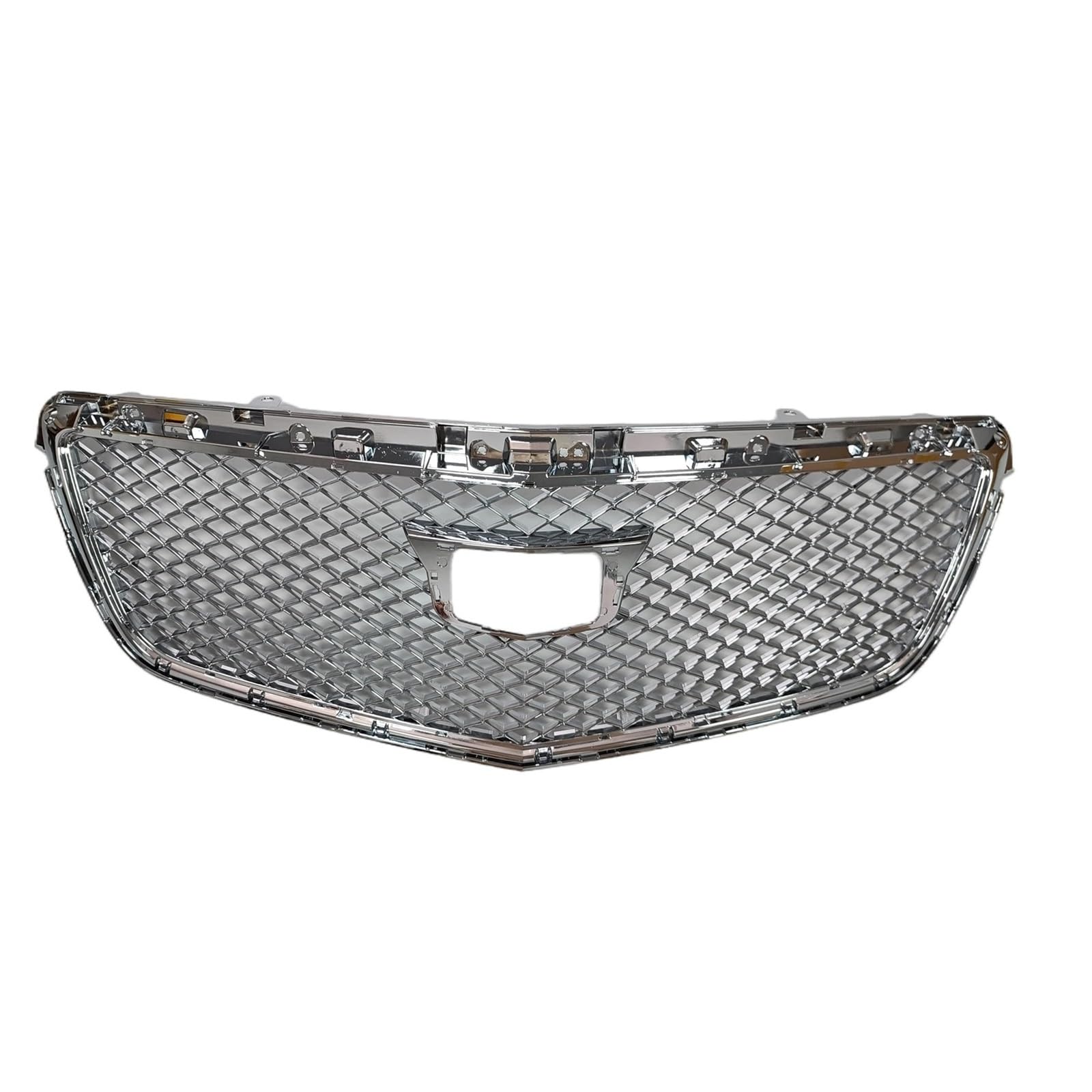 Front Kühlergrille Frills Für Cadillac Für ATS 2015-2019 Kühlergrill Racing Grill Waben Stil Chrom Schwarz Oberen Stoßfänger Haube Mesh Grid Frontstoßstangenmaske(Chrome) von Mtuqvma