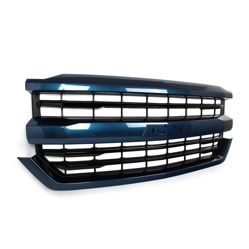 Front Kühlergrille Frills Für Chevrolet Für Silverado 1500 High Country 2016-2018 Frontstoßstange Oberer Kühlergrill Modifizierter Grill Fronthaubengrill Kühlergrills Frontstoßstangenmaske von Mtuqvma