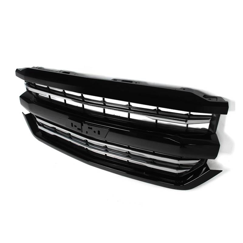 Front Kühlergrille Frills Für Chevrolet Für Silverado 1500 High Country 2016-2018 Glänzend Schwarz Frontgrill Front Stoßstange Oberen Grill Kühler Grills Frontstoßstangenmaske von Mtuqvma