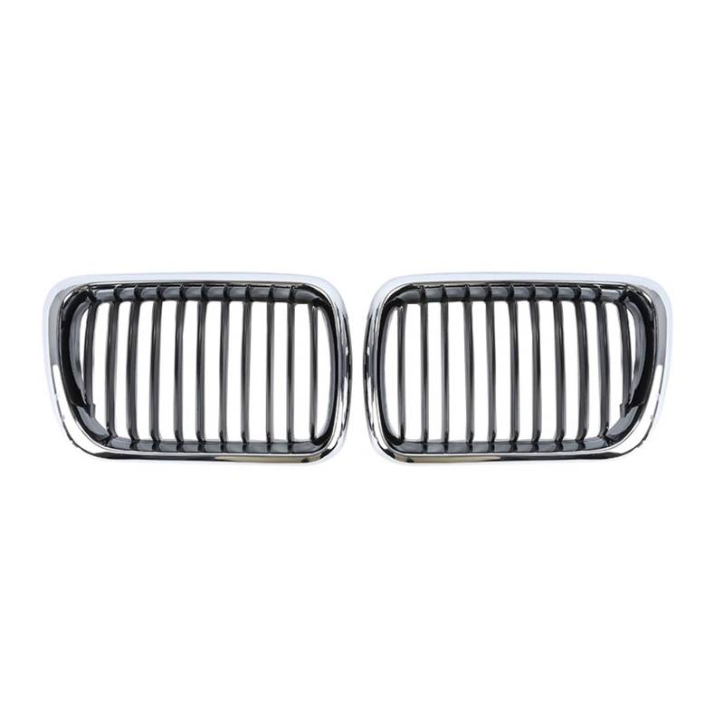 Front Kühlergrille Frills Für E36 3er 318i 320i 323i 325i 4 Türer 1997-1999 2Stk. Dropshipping Front Silber Breit Nieren Sportgrill Grill Frontstoßstangenmaske von Mtuqvma
