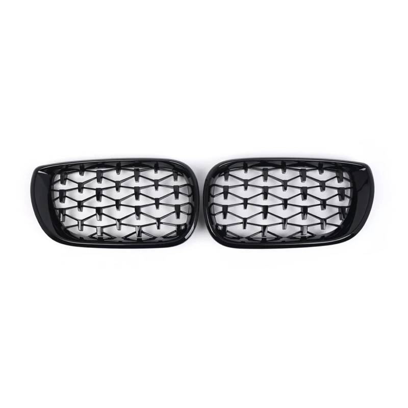 Front Kühlergrille Frills Für E46 4DR 320i 325i 330i 2002 2003 2004 2005 Auto Vorderen Stoßfänger Haube Diamant 2 Stücke Front Niere Grill Chrom Silber Grille Frontstoßstangenmaske(Schwarz) von Mtuqvma