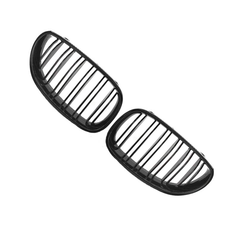 Front Kühlergrille Frills Für E60 E61 2003 2004 2005 2006 2007 2008 2009 2010 Auto Frontstoßstangengrill Nieren-Racing-Grill Doppellamellen Glänzend Schwarz Frontstoßstangenmaske(Dual Gloss Black) von Mtuqvma