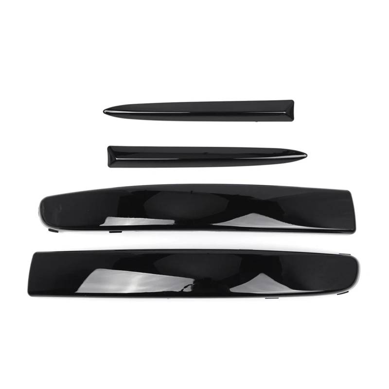 Front Kühlergrille Frills Für FIAT 500 2007 2008 2009 2010 2011 2012 2013 2014 2015 4 Stücke Auto Vorderen Stoßfänger Oberen Unteren Kühlergrill Form Trim Glänzend Schwarz Frontstoßstangenmaske von Mtuqvma