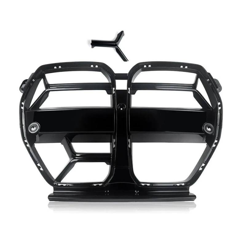 Front Kühlergrille Frills Für G80 Für M3 G82 G83 Für M4 2021 2022 2023 Frontstoßstangengrill Für CSL-Stil Fronthaube Nierengrill Carbonfaser-Optik Glänzend Schwarz Frontstoßstangenmaske(Glossy Black) von Mtuqvma