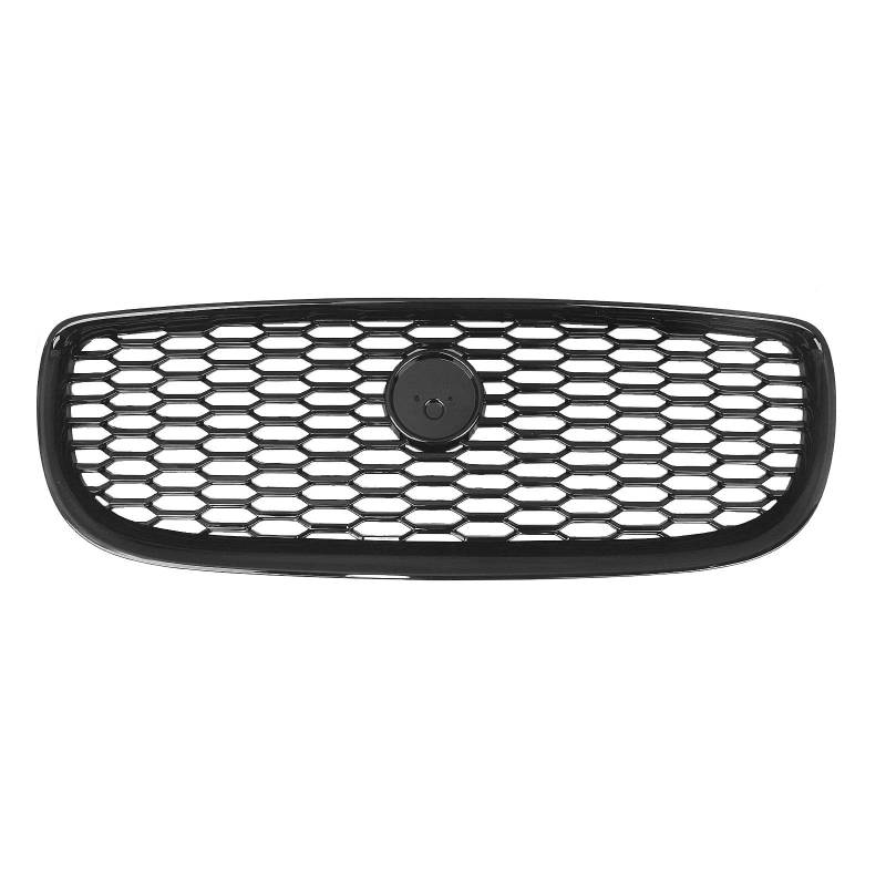 Front Kühlergrille Frills Für Jaguar Für XE 2015 2016 2017 2018 Kühlergrill Racing Grill Auto Oberen Stoßfänger Haube Mesh Grid Air Intake Grille Frontstoßstangenmaske(Glossy Black) von Mtuqvma