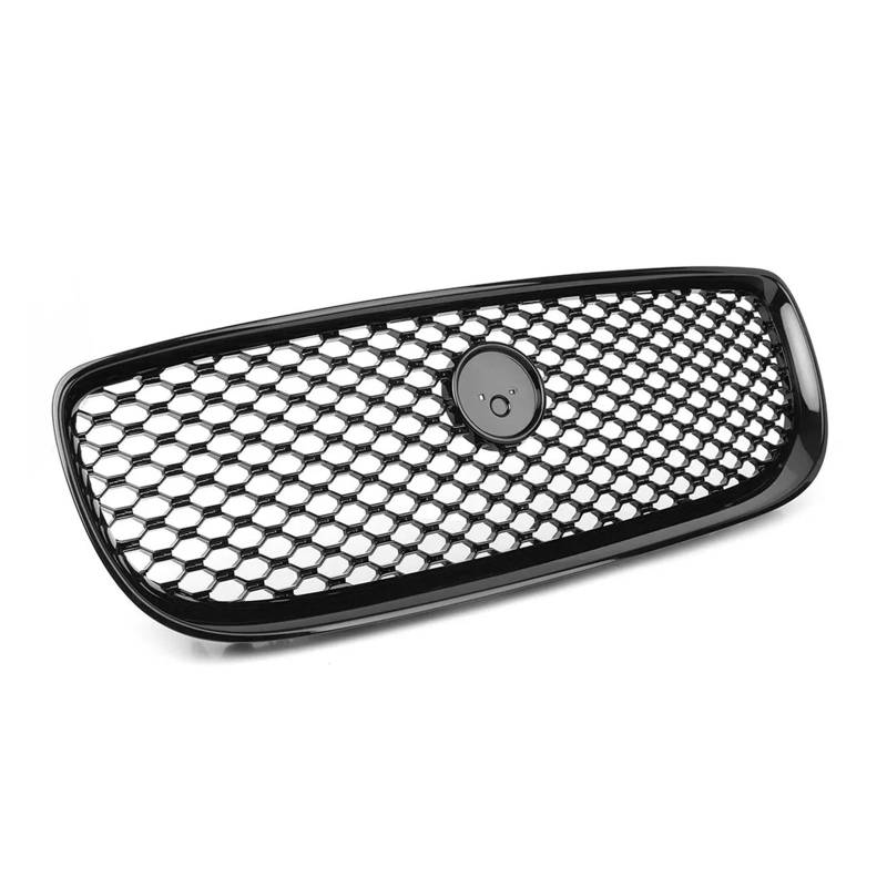 Front Kühlergrille Frills Für Jaguar Für XE 2015 2016 2017 2018 X760 Auto Front Stoßstange Racing Grill Glänzend Schwarz ABS Außen Moulding Grille Frontstoßstangenmaske von Mtuqvma