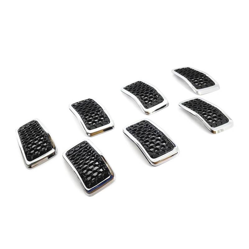 Front Kühlergrille Frills Für Jeep Für Cherokee 2019 2020 2021 2022 7Pcs Glänzend Schwarz/Chrom Auto Vorderen Stoßfänger Nieren Mesh Grille Zubehör Frontstoßstangenmaske(Chrome Black) von Mtuqvma