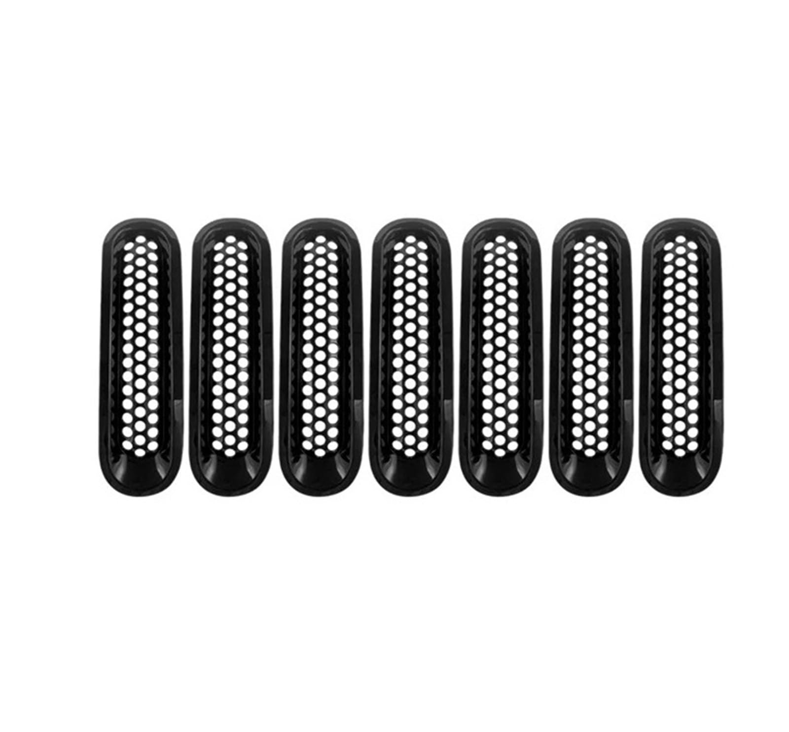 Front Kühlergrille Frills Für Jeep Für Wrangler JK 2007-2017 7-teiliges Frontgrill-Netzeinsatz-Trimm-Auto-Clip-in-Kühlergrill-Abdeckungsschutz Auto-Styling-Zubehör Frontstoßstangenmaske(Glossy Black) Front Kühlergrille Frills Für Jeep Für Wrangler JK 2007-2017 7-teiliges Frontgrill-Netzeinsatz-Trimm-Auto-Clip-in-Kühlergrill-Abdeckungsschutz Auto-Styling-Zubehör Frontstoßstangenmaske(Glossy Black) von Mtuqvma