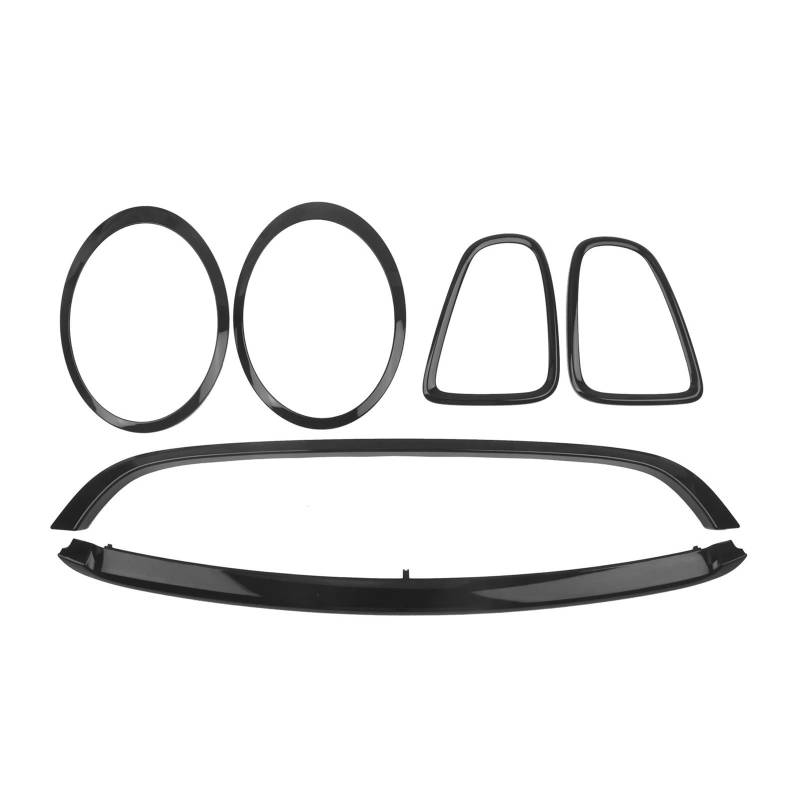 Front Kühlergrille Frills Für MINI Für Cooper R55 R56 R57 2007-2013 Basis-Standardmodell Frontscheinwerfer + Rücklicht-Abdeckrahmen + Kühlergrill-Overlay-Trimm-Clip Auf Frontstoßstangenmaske von Mtuqvma