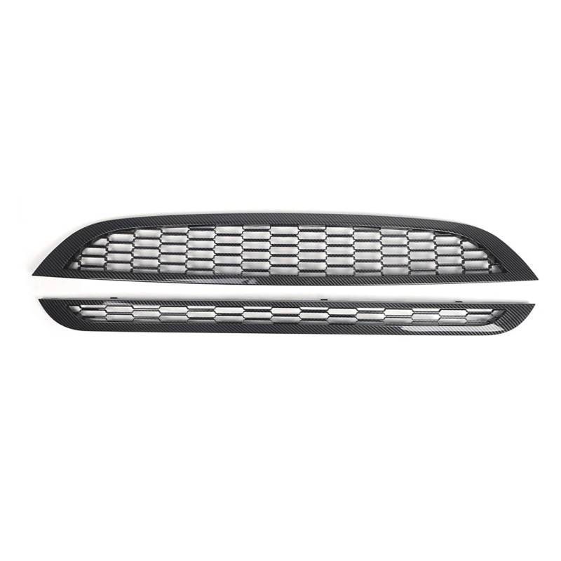 Front Kühlergrille Frills Für Mini Für Cooper S R50 R52 R53 2001-2006 OE 51137133847 ABS-Kunststoff 2-teiliger Frontstoßstangengrill Oberer + Unterer Mesh-Grill Frontstoßstangenmaske(Carbon Fiber Blac von Mtuqvma