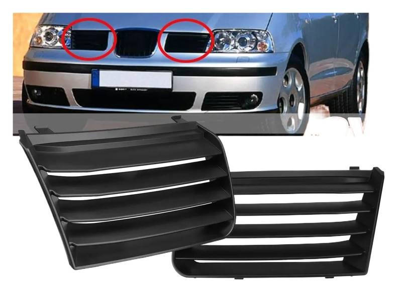 Front Kühlergrille Frills Für Seat Für Alhambra 7M 2001-2010 7M785365401C 7M785365301C Links/Rechts Frontstoßstangengrill Grill Front Upper Grille Racing Grills Frontstoßstangenmaske(Set) von Mtuqvma