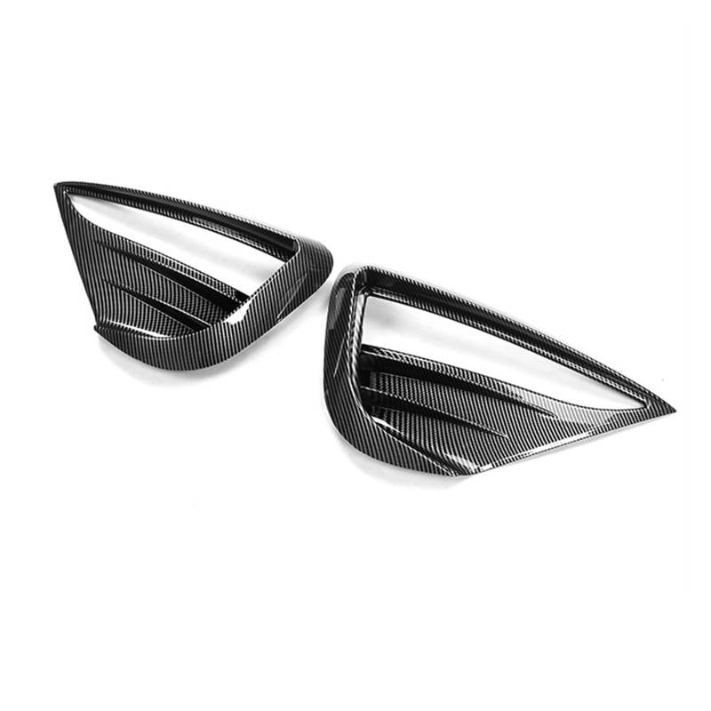 Front Kühlergrille Frills Für Tesla Für Modell Für Y 2020-2023 Frontstoßstange Nebelscheinwerfer Lampenabdeckung Verkleidung Kohlefaser-Optik Lüftungsgitter Haubenrahmen Frontstoßstangenmaske(Carbon F von Mtuqvma