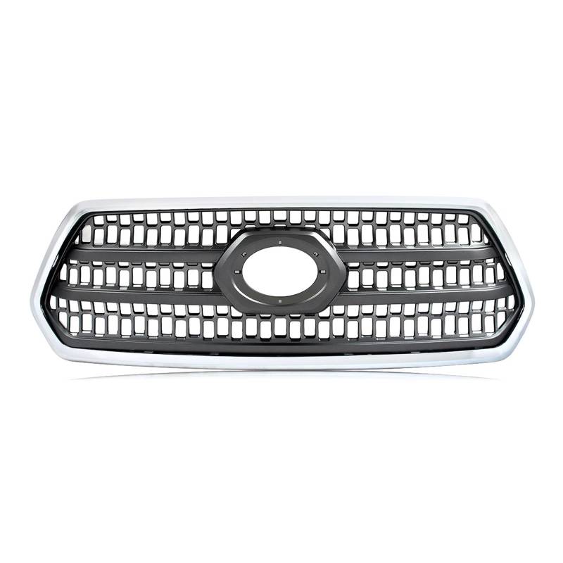 Front Kühlergrille Frills Für Toyota Für Tacoma 2016 TRD 2016-2023 Kühlergrill Silber Wabengrill Zubehör Grill Frontstoßstange Oberer Kühlergrill Frontstoßstangenmaske von Mtuqvma