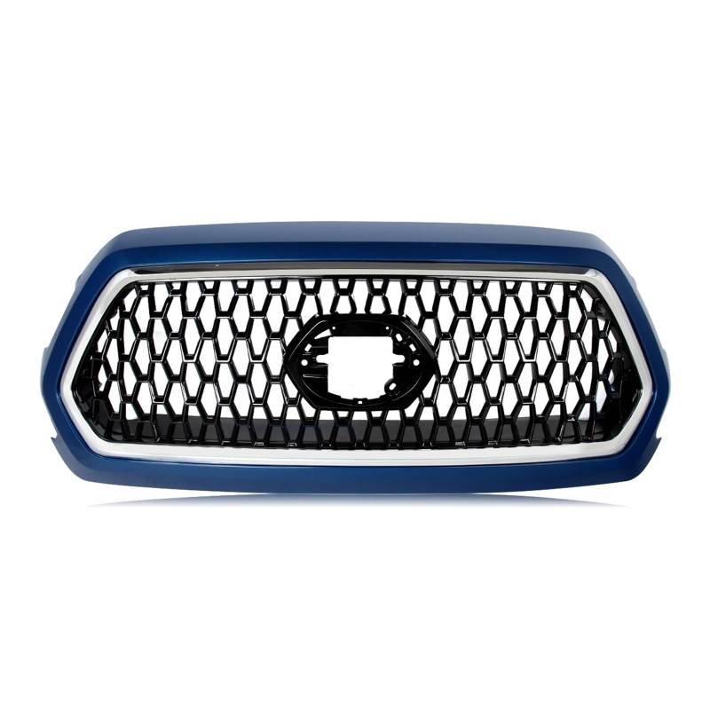 Front Kühlergrille Frills Für Toyota Für Tacoma Für TRD 2016-2023 Front Upper Grille Honeycomb Frontstoßstangengrill Kühlergrill Anti-Insektennetz Mid-net Blau Frontstoßstangenmaske von Mtuqvma