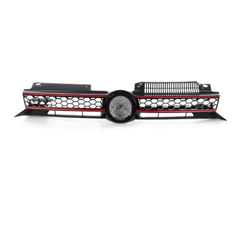 Front Kühlergrille Frills Für VW Für Golf 6 MK6 2009-2013 Für GTI Style Auto Frontstoßstange Mittelgrill Wabengitter Oberer Kühlergrill Front Racing Grills Frontstoßstangenmaske(GTI Red Line) von Mtuqvma