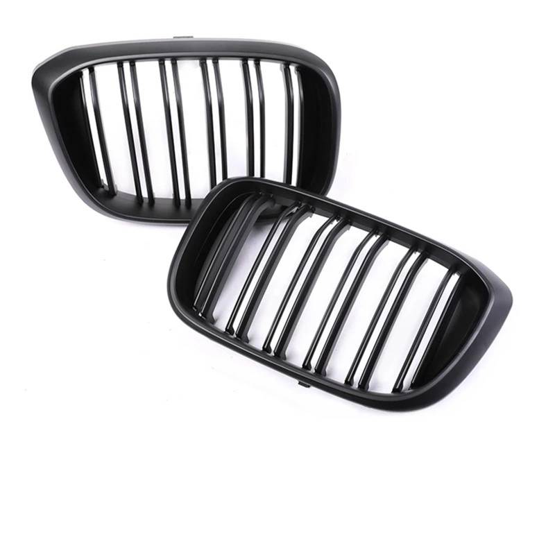 Front Kühlergrille Frills Für X3 Für X4 G01 G02 2018-2021 Facelift Für M Style Frontstoßstange Nieren-Carbongrill Doppellamellengrillabdeckung Glanzschwarz Facelift Frontstoßstangenmaske(Dual Carbon B von Mtuqvma