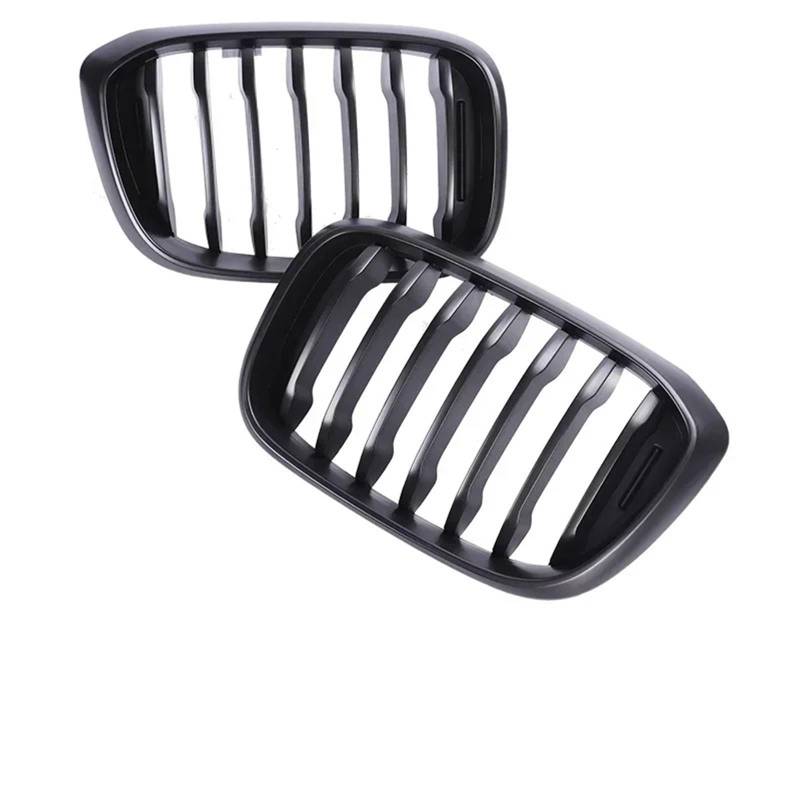 Front Kühlergrille Frills Für X3 Für X4 G01 G02 2018-2021 Facelift Für M Style Frontstoßstange Nieren-Carbongrill Doppellamellengrillabdeckung Glanzschwarz Facelift Frontstoßstangenmaske(Single Matte von Mtuqvma