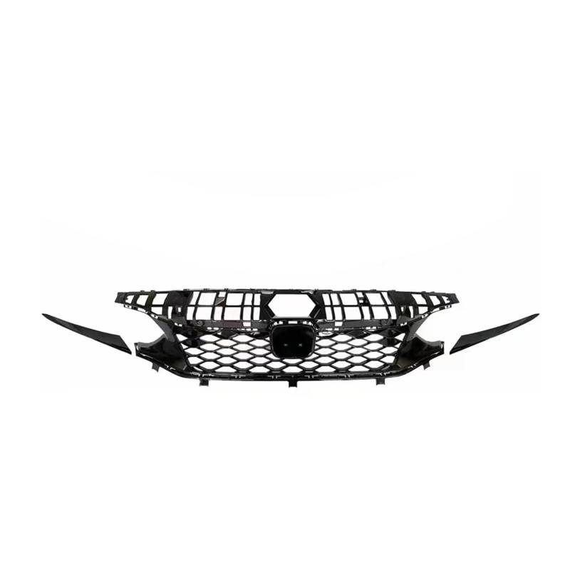 Front Kühlergrille Frills Nur Für Civic 11th Fließheck 2022 2023 2024 Für Typ Für R-Stil Kühlergrill Racing Grill Mesh Grid Obere Stoßstangenhaubenabdeckung Frontstoßstangenmaske(Without Sensor Hole) von Mtuqvma