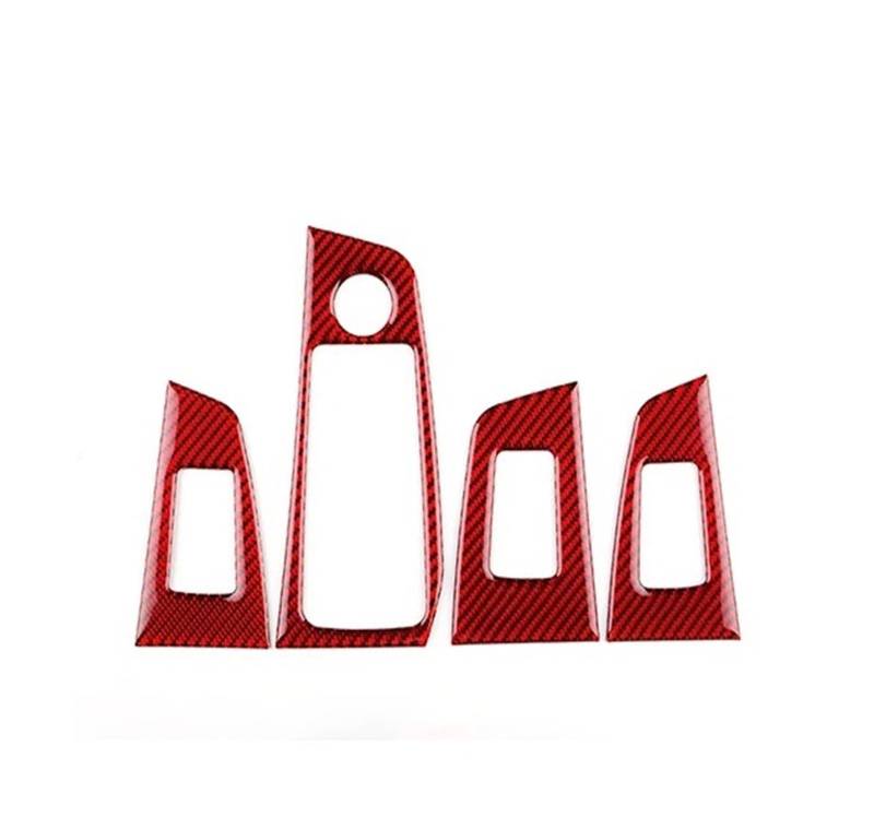 Mittelkonsole Dekor Für 1 2 Serie F40 F44 2020-2024 Auto Tür Fenster Schalter Heber Panel Innen Aufkleber Zubehör Carbon Faser Interieurleisten(Red Carbon LHD) von Mtuqvma