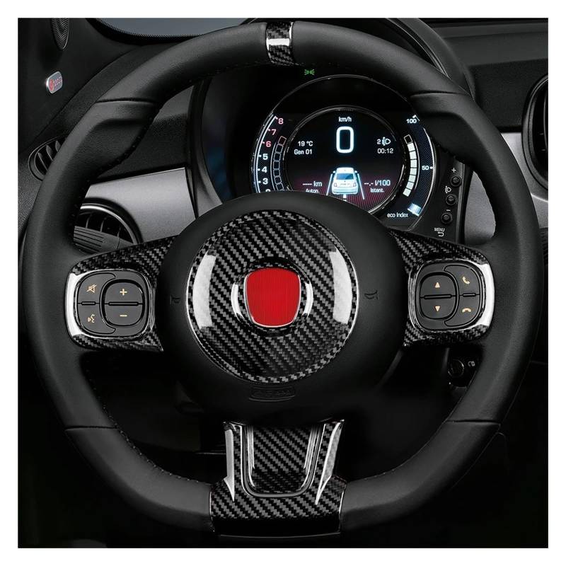 Mittelkonsole Dekor Für Abarth 595 2008 2009 2010-2013 2014 2015 2016 2017 2018 2019 2020 2021 2022 2023 Echt Hard Carbon Faser Aufkleber Interieurleisten(P) von Mtuqvma