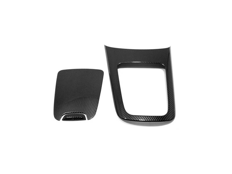 Mittelkonsole Dekor Für Benz E-Klasse W214 E260 E300 2024+ Auto Schalthebel Aufbewahrungsbox Zigarettenanzünder Abdeckung Verkleidungszubehör Glänzend Schwarz Interieurleisten(Carbon Fiber) von Mtuqvma