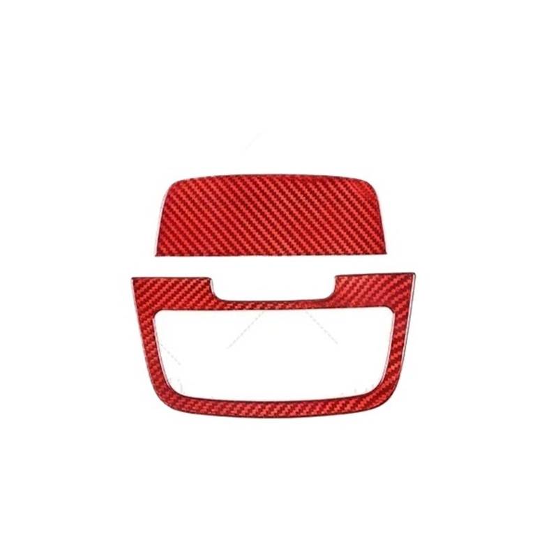 Mittelkonsole Dekor Für Cayenne 9Y0.1 2018-2023 2 STÜCKE Automotive Carbon Fiber Center Console Innen Auto Aufkleber Zubehör Interieurleisten(Red) von Mtuqvma