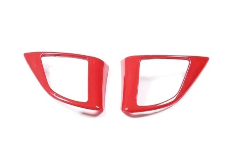 Mittelkonsole Dekor Für FIAT 500 2010-2015 ABS 2 Stück Auto Lenkradknopf Dekoration Rahmenverkleidung Innenausstattung Interieurleisten(Red) von Mtuqvma