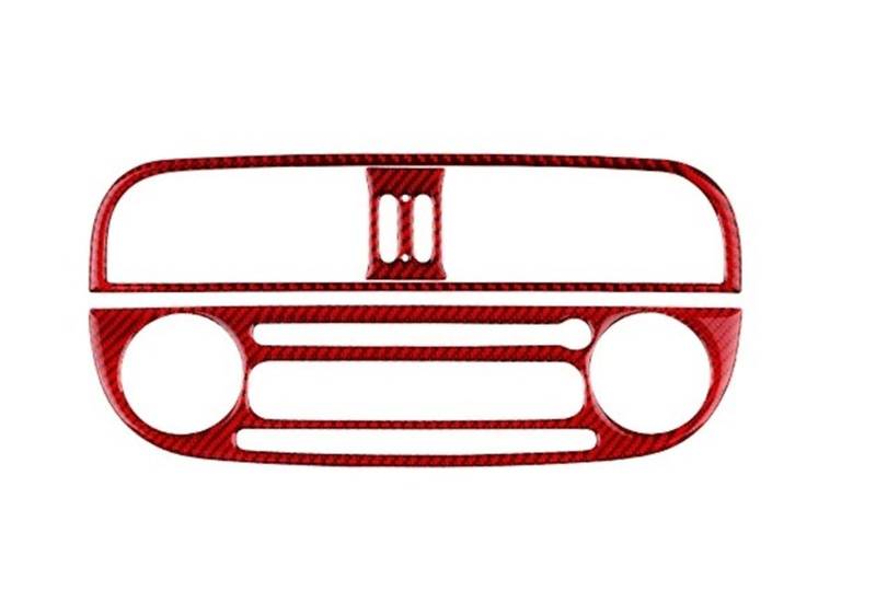 Mittelkonsole Dekor Für FIAT Für Abarth 595 2012 2013 2014 Echter Weicher Carbonfaser Aufkleber CD Steuerung Innenausstattung Interieurleisten(Type 1 Red Carbon) von Mtuqvma