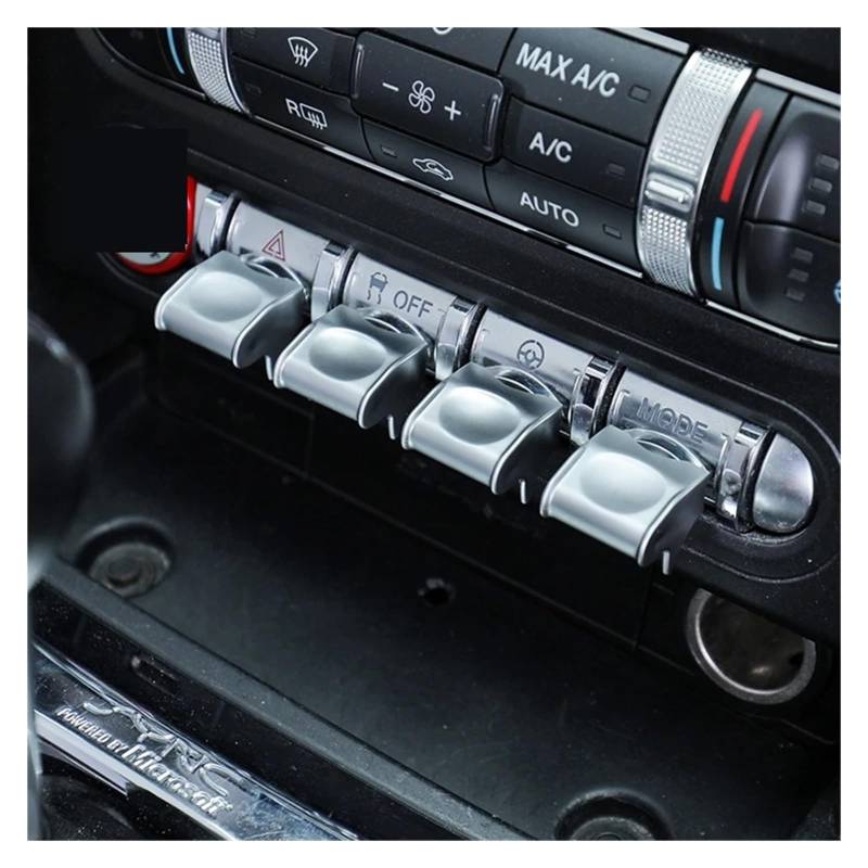 Mittelkonsole Dekor Für Ford Für Mustang 2015-2020 Auto Zentrale Bedienfeld Taste Dekoration Abdeckung Auto Innen Modifikation Interieurleisten(Matte Silver) von Mtuqvma