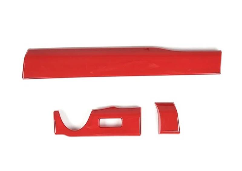 Mittelkonsole Dekor Für Nissan Für Titan 2016-2023 LHD 3 Stück Armaturenbrett Dekorative Abdeckung ABS Kohlefasermuster Auto Mittelkonsole Panel Zubehör Interieurleisten(Red) von Mtuqvma