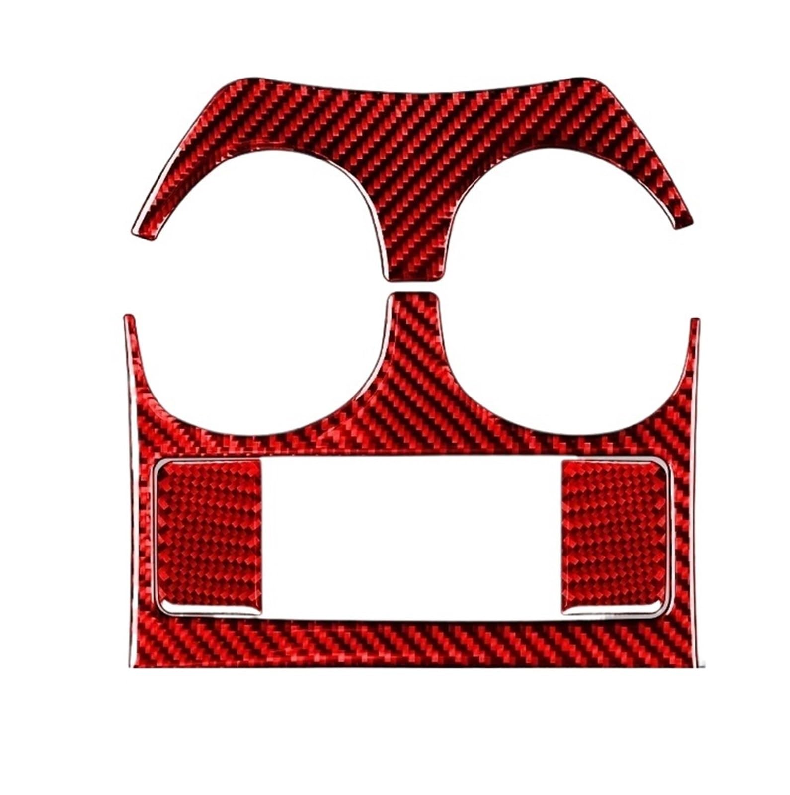 Mittelkonsole Dekor Für Nissan Für X-Trail Für Rogue T32 2013-2021 Zubehör Carbon Fiber Innen Auto Cup Holder Panel Trim Aufkleber Dekoration Interieurleisten(Red) von Mtuqvma