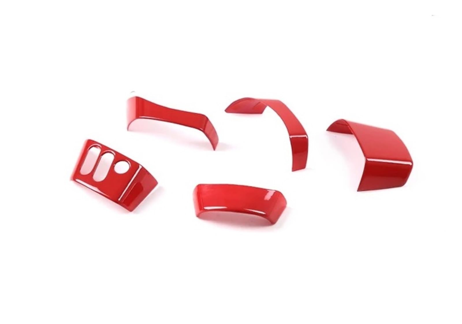 Mittelkonsole Dekor Für Toyota FJ Für Cruiser 2007-2021 Auto Lenkradverkleidung Steuerknopfrahmenabdeckung ABS Lenkradschlüsselschutzzubehör Interieurleisten(Red) von Mtuqvma