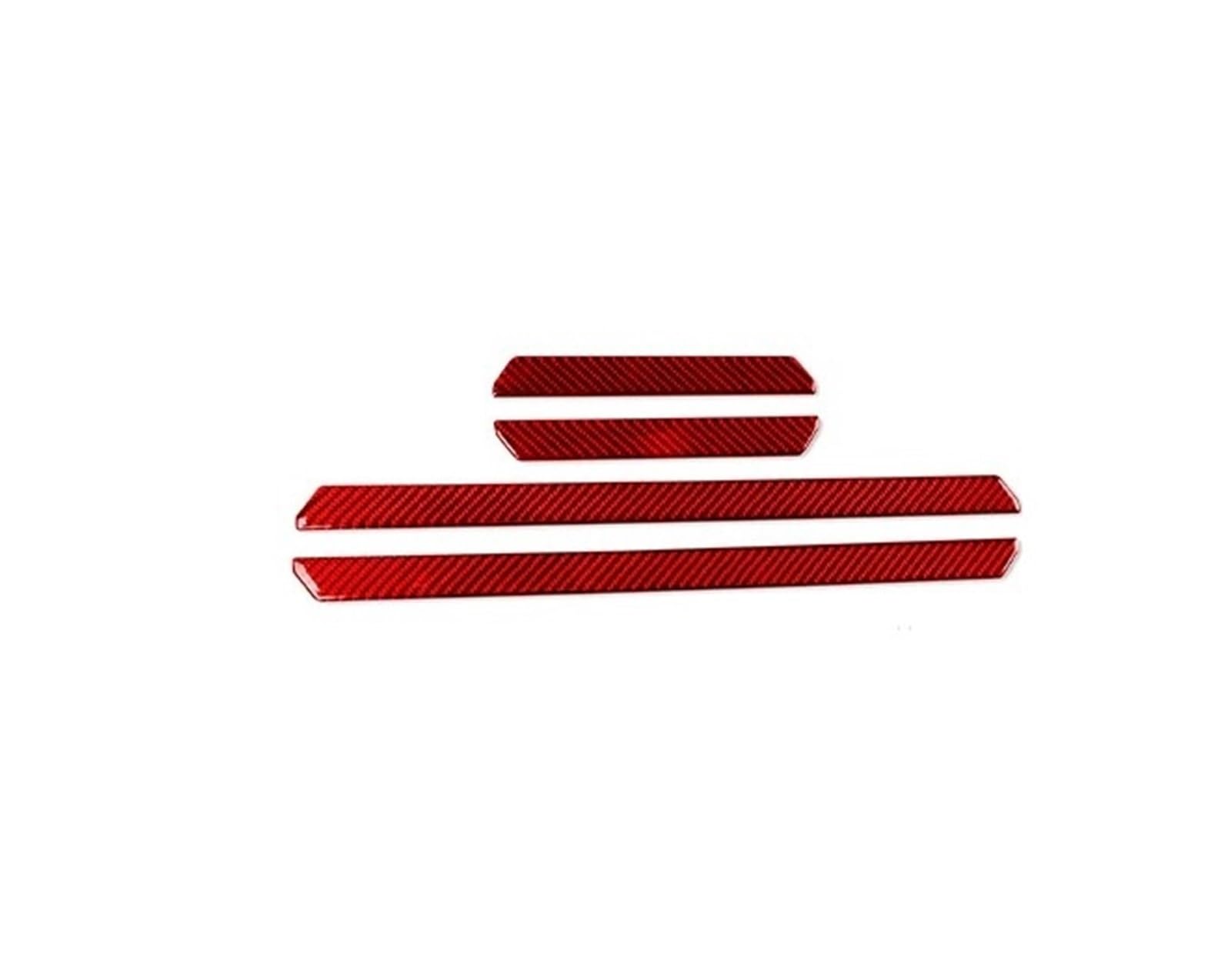 Mittelkonsole Dekor Für VW Für Golf 8 Für GTI Für MK8 2021-2023 Carbon Fiber Tür Willkommen Pedal Panel Streifen Auto Innen Zubehör Dekorative Aufkleber Interieurleisten(Red) von Mtuqvma