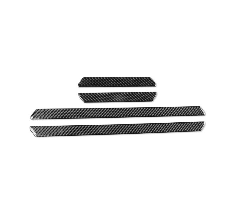 Mittelkonsole Dekor Für VW Für Golf 8 Für GTI Für MK8 2021-2023 Carbon Fiber Tür Willkommen Pedal Panel Streifen Auto Innen Zubehör Dekorative Aufkleber Interieurleisten(Schwarz) von Mtuqvma