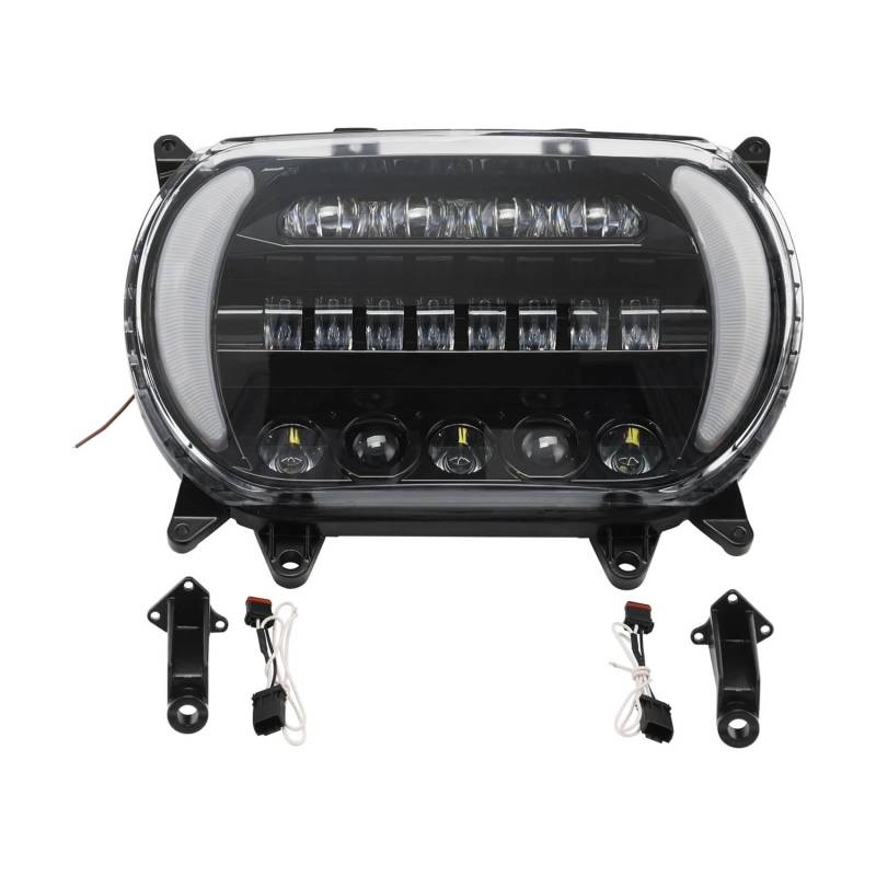 Mtuqvma Motorradscheinwerfer Für Road Für Glide 2015-2024 Motorrad Scheinwerfer Hallo/Lo Lampe Blinker Frontscheinwerfer von Mtuqvma