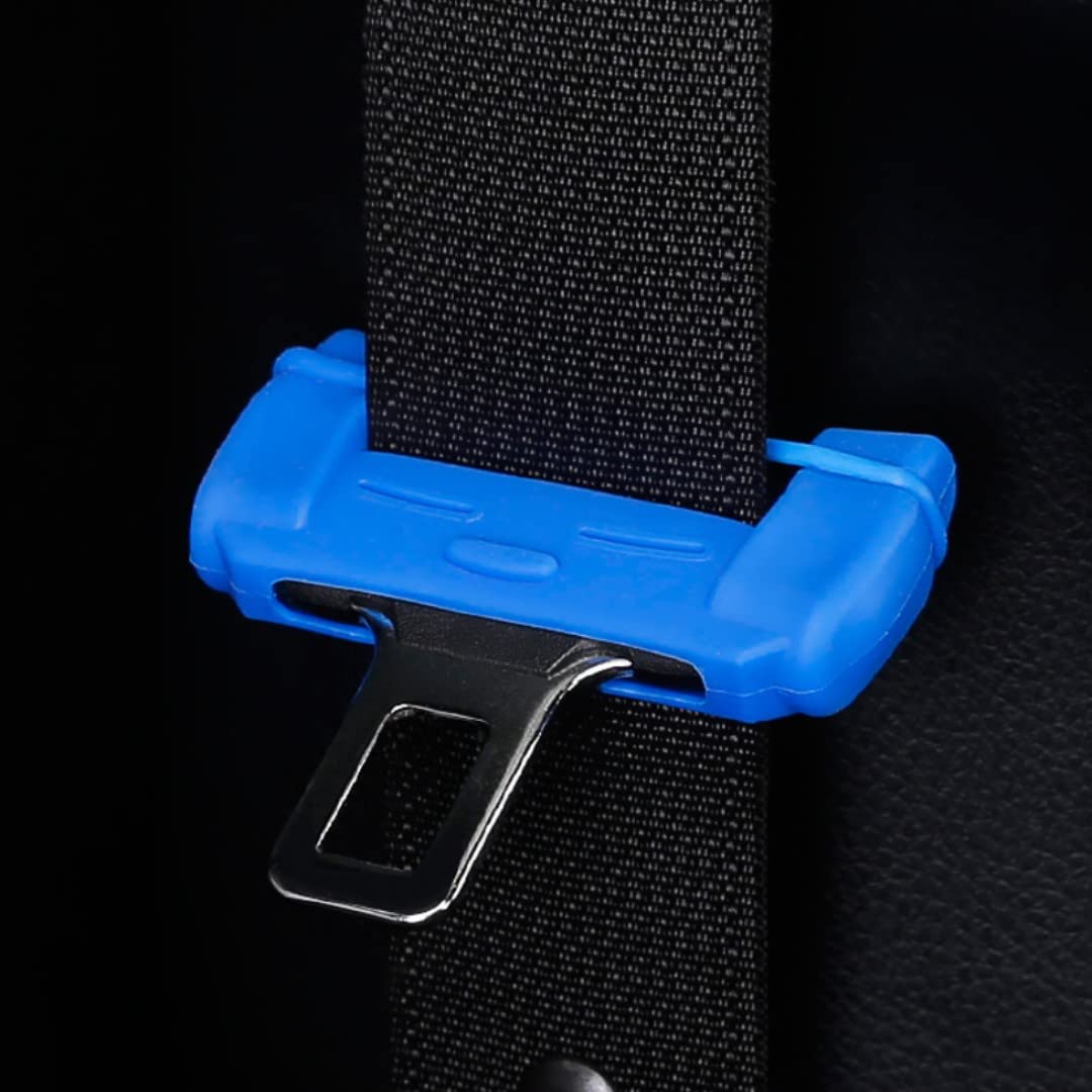 Auto Sicherheitsgurt Schnalle Abdeckung, Anti-Kratz-Silikon Sicherheitsgurt Schnalle Abdeckung, Auto Innenraumschutz für Rücksitz (Blau) von MuStone