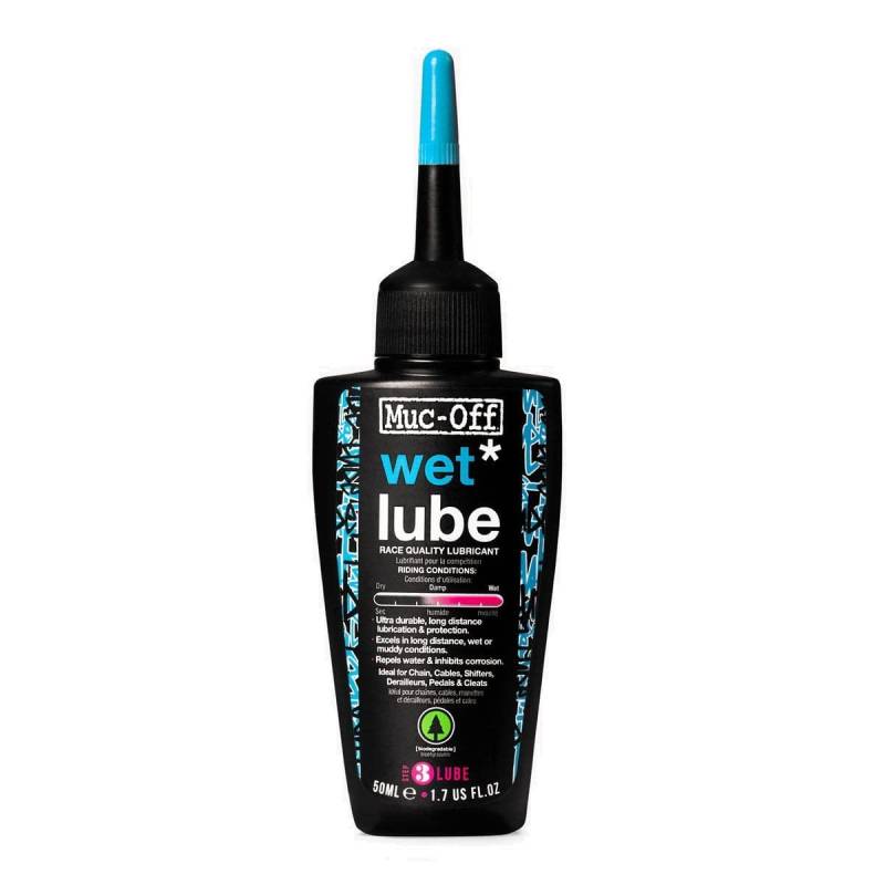 Muc-Off Wet Chain Lube Nass Kettenöl Fahrrad, 50 ml - Biologisch Abbaubares Schmierfett Kettenfett, Kettenspray Fahrrad, Für alle Arten von Fahrrädern - Formuliert für Nasse Wetterbedingungen von Muc-Off