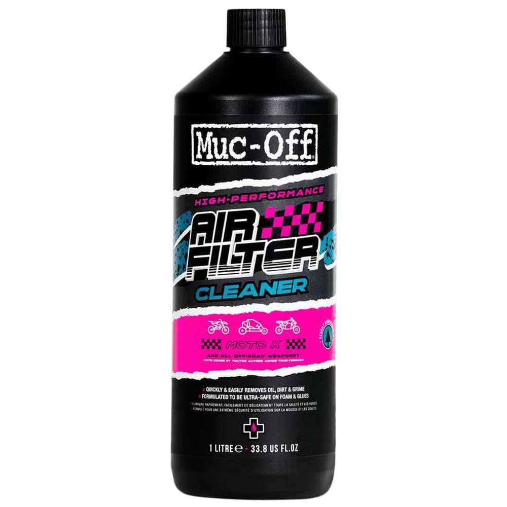 Muc Off Air Filter Cleaner, 1 Liter - Biologisch Abbaubares Schaumstoff Sportluftfilter Reinigungsmittel für Motorcross und Motorsport - Entfernt Öl und Schmutz für maximale Motorleistung von Muc-Off