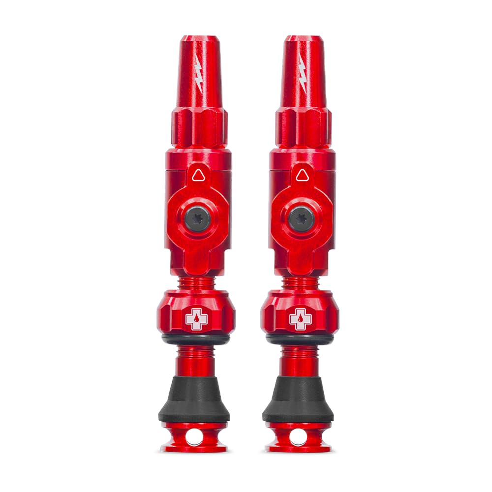 Muc-Off Big Bore Lite Tubeless Ventil, Rot 35 mm - Präzisionsgefertigte Staubschutzkappen mit Revolutionärer Airflow-Technologie - Presta Fahrradventil Kappen für Tubeless-MTB/Road/Gravel-Bikes Muc-Off Big Bore Lite Tubeless Ventil, Rot 35 mm - Präzisionsgefertigte Staubschutzkappen mit Revolutionärer Airflow-Technologie - Presta Fahrradventil Kappen für Tubeless-MTB/Road/Gravel-Bikes von Muc-Off