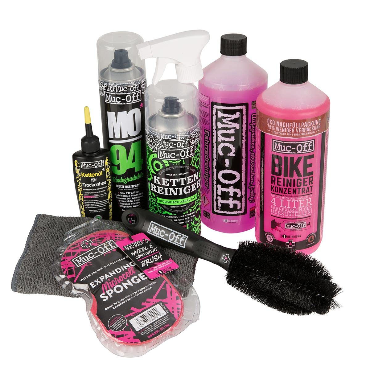 Muc-Off Fahrradpflege Set für die ganze Familie – Fahrrad Zubehör für die Reinigung und Pflege Aller Fahrradarten – Enthält Fahrradreiniger, Kettenreiniger Fahrrad und Kettenöl Fahrrad von Muc-Off