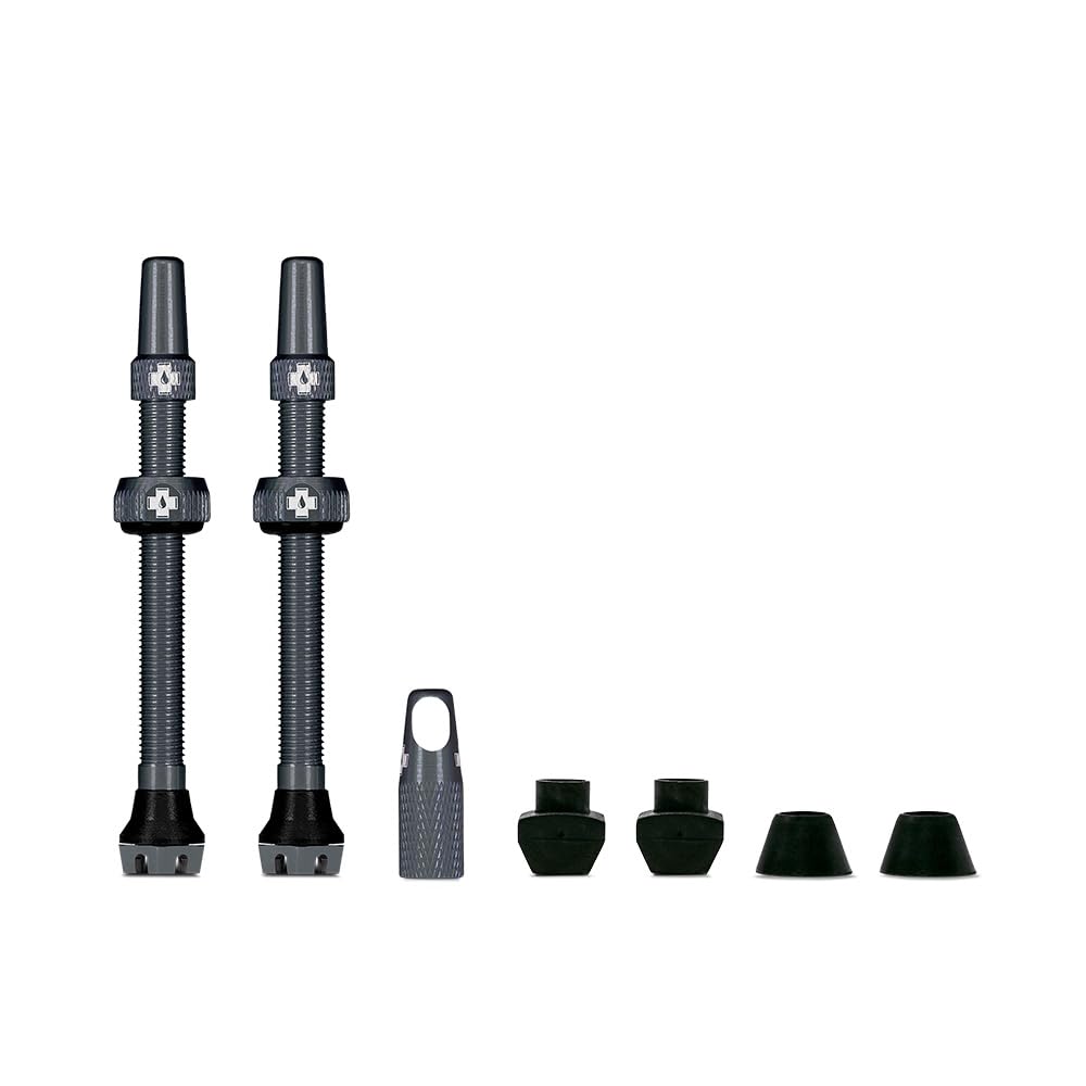 Muc-Off Graue Presta Tubeless Ventile, 60 mm - Hochwertige Anti-Leck Fahrradventile mit integriertem Werkzeug zum Entfernen des Ventilkerns Muc-Off Graue Presta Tubeless Ventile, 60 mm - Hochwertige Anti-Leck Fahrradventile mit integriertem Werkzeug zum Entfernen des Ventilkerns von Muc-Off