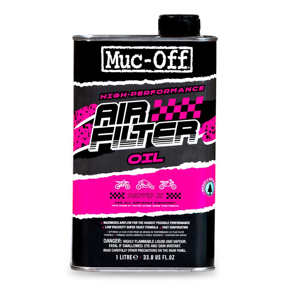 Muc-Off Luftfilteröl, 1 Liter – Hochleistungs-Luftfilteröl für Motorcross und Powersports – maximiert den Luftstrom und verlängert die Lebensdauer des Motors von Muc-Off