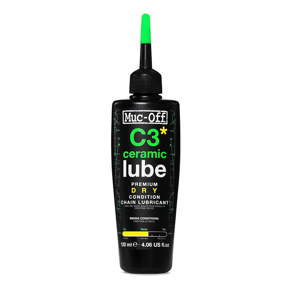 Muc-Off C3 Ceramic Dry Chain Lube Trocken Kettenöl Fahrrad, 120 ml - Premium Schmierfett Kettenfett, Kettenspray Fahrrad, Mit UV-Tracer-Farbstoff - Für Trockene und Staubige Bedingungen Muc-Off C3 Ceramic Dry Chain Lube Trocken Kettenöl Fahrrad, 120 ml - Premium Schmierfett Kettenfett, Kettenspray Fahrrad, Mit UV-Tracer-Farbstoff - Für Trockene und Staubige Bedingungen von Muc-Off