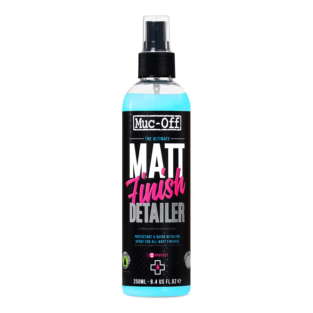 Muc Off Matt Finish Detailer 250 ml - Fahrradreiniger Premium Schutz- und Pflegespray für matte und seidenmatte Lacke - Zur Verwendung an Fahrrädern und Motorrädern von Muc-Off