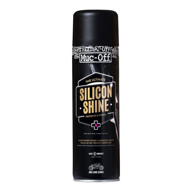 Muc Off Motorcycle Silicon Shine, 500 ml - Hochwertiges Motorrad Silikonspray für ein Glänzendes Finish - Schützt und Verhindert Schmutzanhaftung, schwarz von Muc-Off