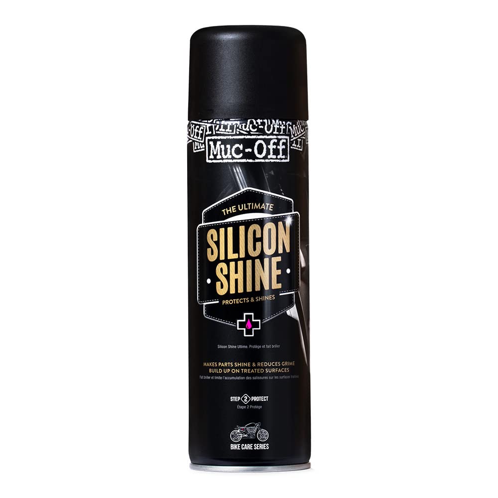 Muc Off Motorcycle Silicon Shine, 500 ml - Hochwertiges Motorrad Silikonspray für ein Glänzendes Finish - Schützt und Verhindert Schmutzanhaftung, schwarz Muc Off Motorcycle Silicon Shine, 500 ml - Hochwertiges Motorrad Silikonspray für ein Glänzendes Finish - Schützt und Verhindert Schmutzanhaftung, schwarz von Muc-Off