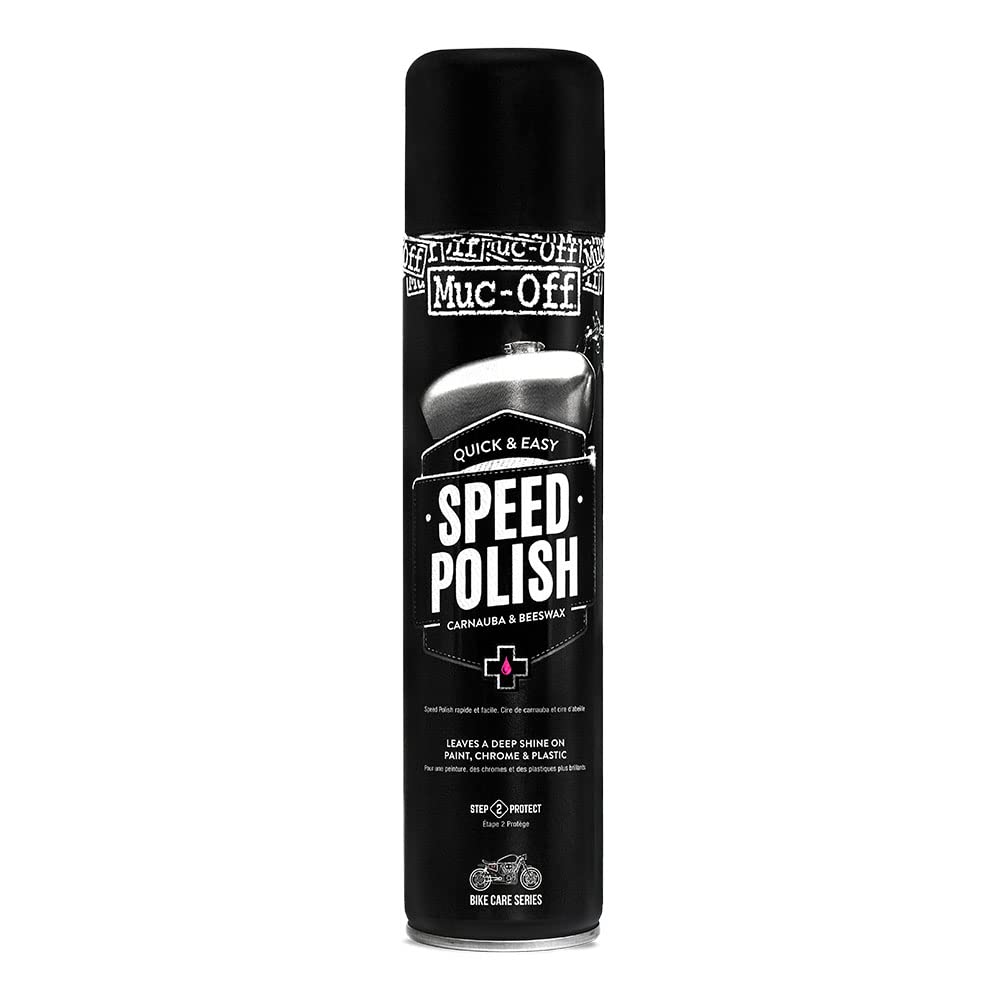 Muc-Off Motorcycle Speed Polish Schnellpolitur, 400 ml - Politur und Hartwachs in Einem - Enthält Carnauba-Wachs und Bienenwachs Für Langanhaltenden, Strahlenden Glanz von Muc-Off