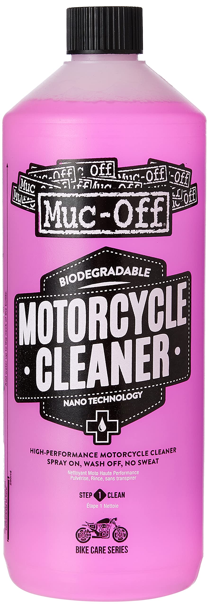 Muc Off Nano-Tech Motorcycle Cleaner Motorrad Reiniger 1 l - Hochwirksames, Biologisch Abbaubares Motorrad Reinigungsmittel Spray - Sicher auf Allen Oberflächen und für Alle Motorradtypen Geeignet von Muc-Off
