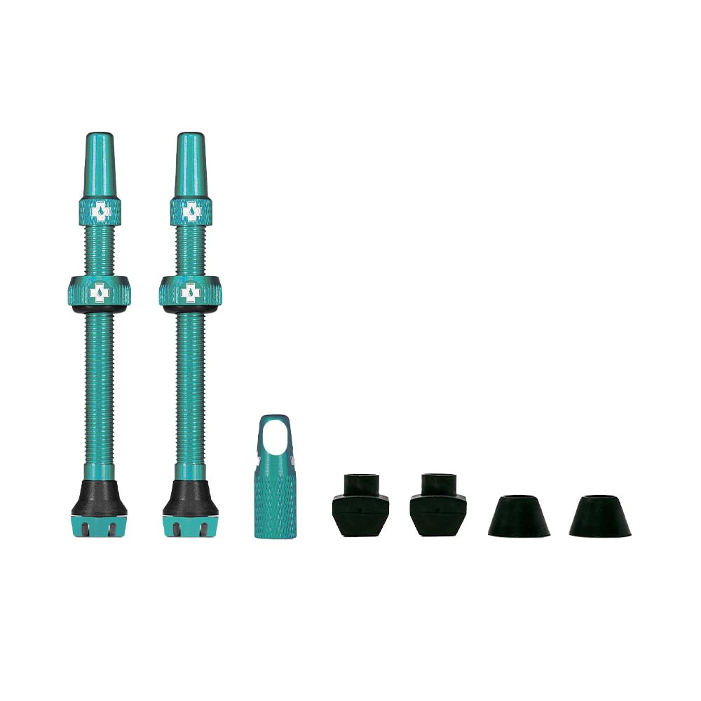 Muc-Off Türkise Presta Tubeless Ventile, 60 mm - Hochwertige Anti-Leck Fahrradventile mit integriertem Werkzeug zum Entfernen des Ventilkerns Muc-Off Türkise Presta Tubeless Ventile, 60 mm - Hochwertige Anti-Leck Fahrradventile mit integriertem Werkzeug zum Entfernen des Ventilkerns von Muc-Off